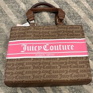 Juicy Couture Brown and Pink Logo Tote